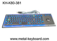 Keyboard Komputer Logam Industri SS Dengan Trackball, Dukungan Standard USB Atau PS2 Output