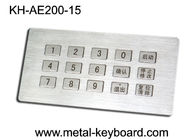 15 Tombol Stainless Steel Metal Kiosk Keyboard Customizable Numeric Keypad Dengan Layout 3 x 5
