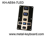 Backlit Waterproof Silicon Rubber 7 Tombol Keyboard Kios Logam / Keypad dengan Panel Logam mount