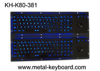 Keyboard Logam Industri SS Tahan Air Iluminan Dengan Perangkat Penunjuk Trackball