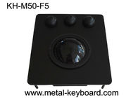 USB Port Black Metal Panel Industrial Trackball Mouse dengan 50MM Resin Ball