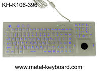 PS2 Rubber Industrial Silicone Keyboard Ruggedized Backlight Dengan Trackball Mouse