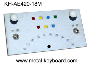 Keyboard Kiosk Industri Ruggedized IP65 Metal dengan Trackballs Tow
