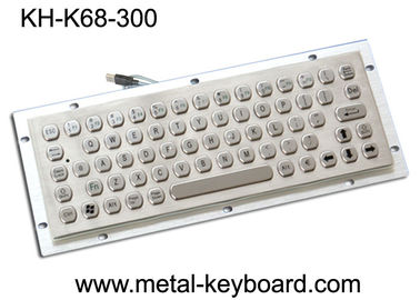 Resistensi Vandal Metal Keyboard Komputer / 65 Tombol Touchpad Stainless Steel Keyboard