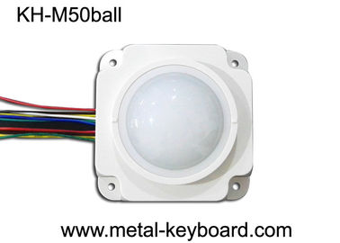 50MM Mekanis Putih Resin Rugged Trackball Mouse Modul Untuk Medis