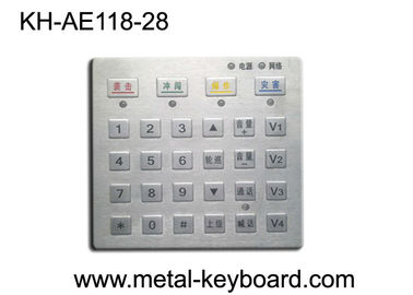Panel Debu bukti Pounting Keyboard Kontrol Akses Logam dengan 28 Tombol