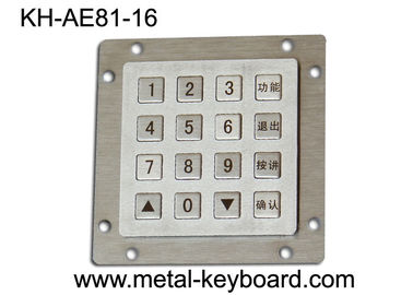 Keypad Bukti Perusak Logam Tahan Air 16 Tombol Untuk Kios Publik Internet